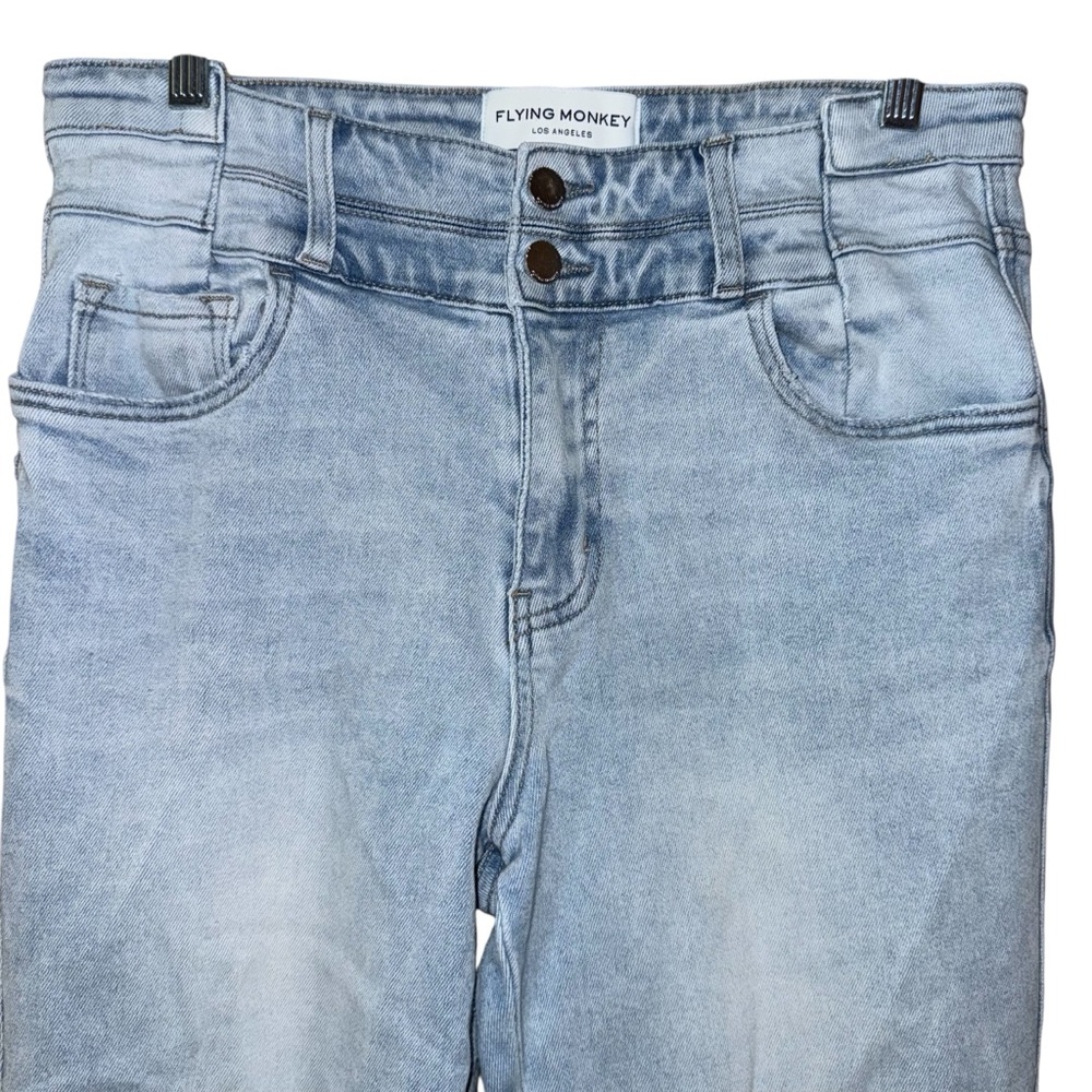 Flying Monkey High Rise Boot Stretch Jeans Light Blue women’s sz 30 - Picture 2 of 16